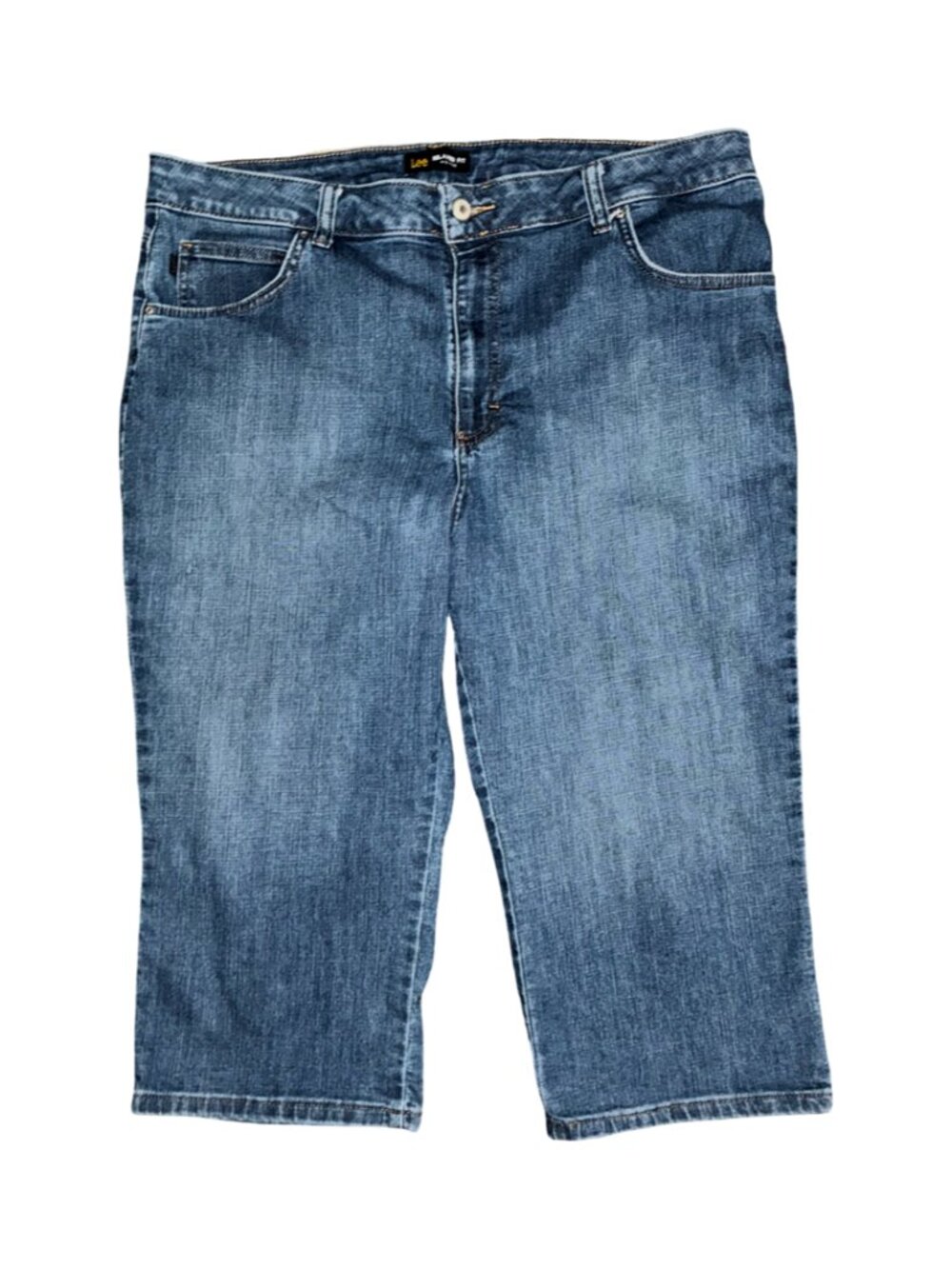 Sz.18*Lee*Relaxed Fit-Cropped Blue Jeans Capris